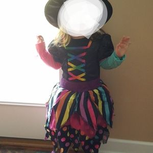 Girl colorful witch Halloween costume